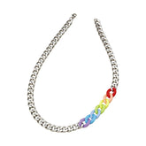Rainbow Acrylic Link Necklace